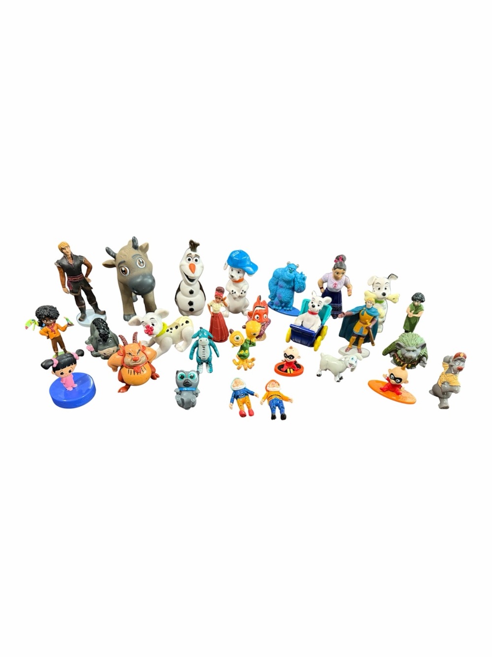 Mixed Lot Of 28 PVC Disney Figures Frozen Monsters Inc Eeyore Encanto Dalmatians